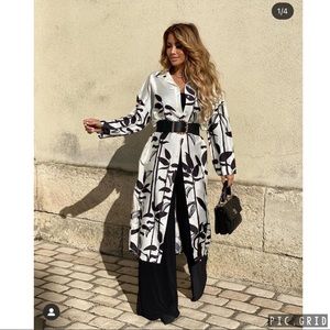 ZARA printed oversized button down dress